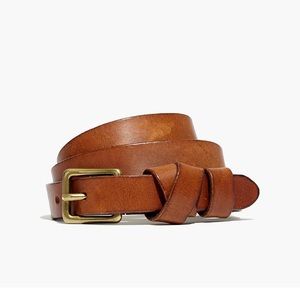 Madewell crisscross skinny belt - small & brown